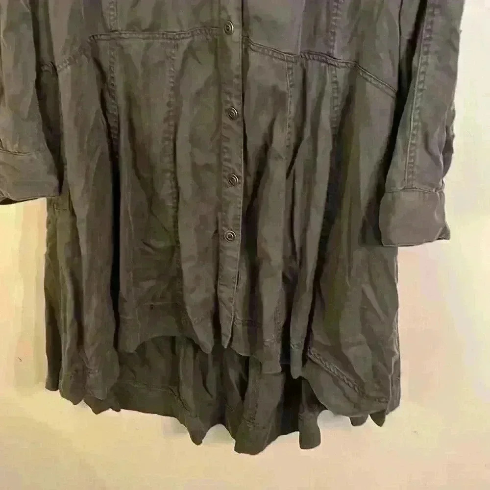 Holding Horses Anthropologie tencel Mariona shirt dress cowgirl Boho size 16 - Picture 6 of 13